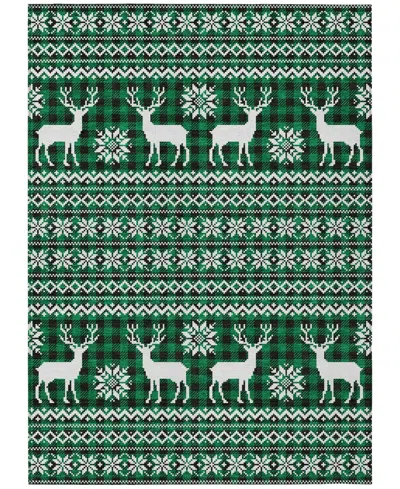 Addison Holiday Washable Indoor/outdoor Acn1820 10'x14' Area Rug In Green