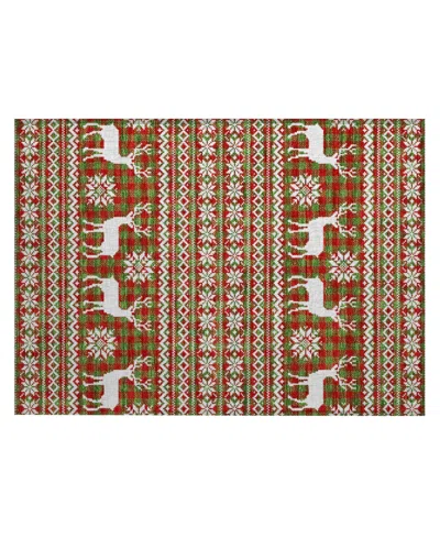 Addison Holiday Washable Indoor/outdoor Acn1820 1'8"x2'6" Area Rug In Green