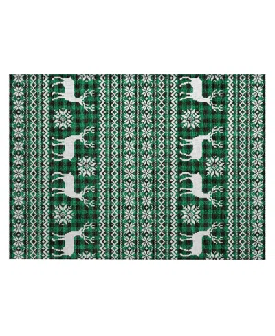 Addison Holiday Washable Indoor/outdoor Acn1820 1'8"x2'6" Area Rug In Green