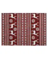 Addison Holiday Washable Indoor/outdoor Acn1820 1'8"x2'6" Area Rug In Red