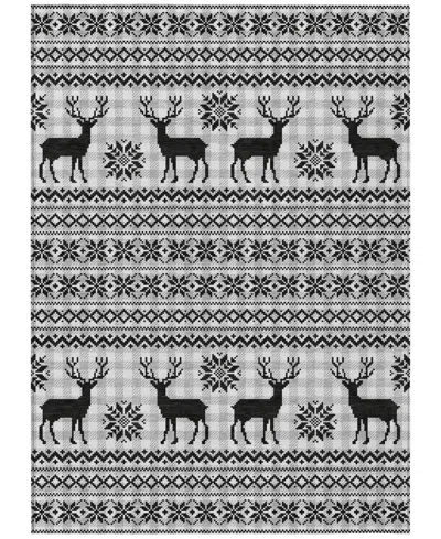 Addison Holiday Washable Indoor/outdoor Acn1820 5'x7'6" Area Rug In Gray
