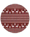 Addison Holiday Washable Indoor/outdoor Acn1820 8'x8' Round Area Rug In Red