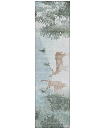 Addison Holiday Washable Indoor/outdoor Acn1821 2'3"x7'6" Runner Area Rug In Blue