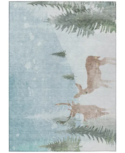 Addison Holiday Washable Indoor/outdoor Acn1821 3'x5' Area Rug In Blue