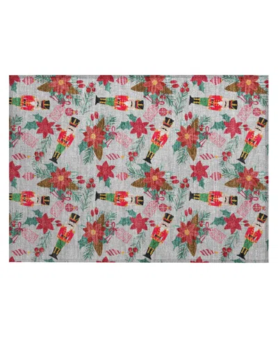 Addison Holiday Washable Indoor/outdoor Acn1822 1'8"x2'6" Area Rug In Gray