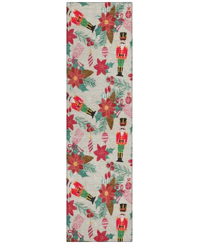 Addison Holiday Washable Indoor/outdoor Acn1822 2'3"x7'6" Runner Area Rug In Brown