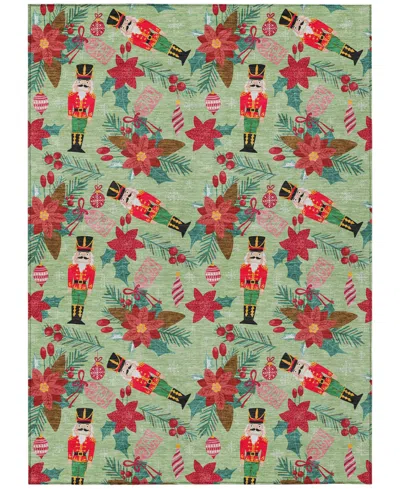 Addison Holiday Washable Indoor/outdoor Acn1822 8'x10' Area Rug In Green
