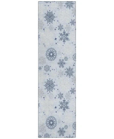 Addison Holiday Washable Indoor/outdoor Acn1823 2'3"x7'6" Runner Area Rug In Blue