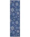 Addison Holiday Washable Indoor/outdoor Acn1823 2'3"x7'6" Runner Area Rug In Blue