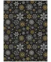 Addison Holiday Washable Indoor/outdoor Acn1823 2'6"x3'10" Area Rug In Black