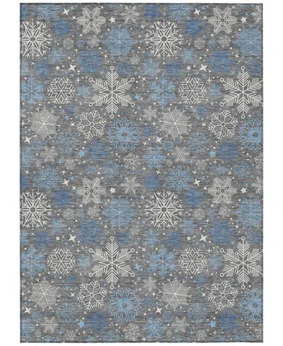 Addison Holiday Washable Indoor/outdoor Acn1823 3'x5' Area Rug In Gray