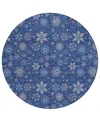 Addison Holiday Washable Indoor/outdoor Acn1823 8'x8' Round Area Rug In Blue