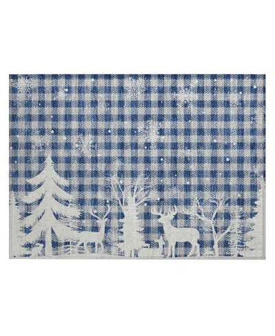Addison Holiday Washable Indoor/outdoor Acn1824 1'8"x2'6" Area Rug In Blue