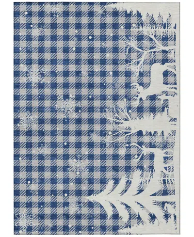 Addison Holiday Washable Indoor/outdoor Acn1824 3'x5' Area Rug In Blue