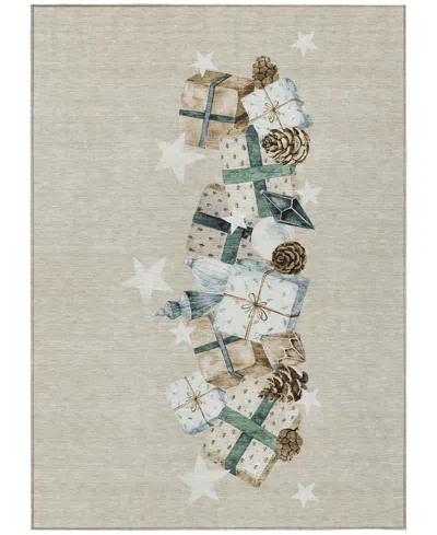 Addison Holiday Washable Indoor/outdoor Acn1825 10'x14' Area Rug In Brown