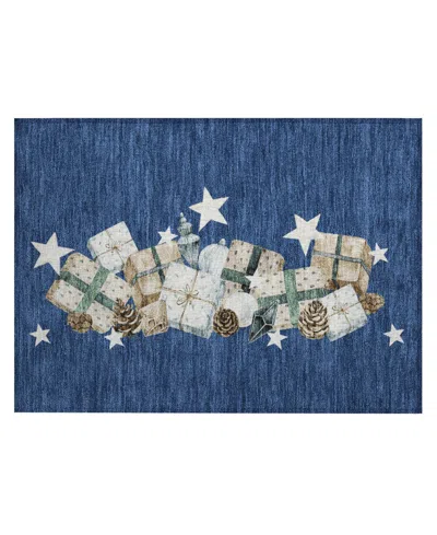Addison Holiday Washable Indoor/outdoor Acn1825 1'8"x2'6" Area Rug In Blue