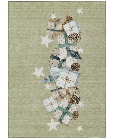 Addison Holiday Washable Indoor/outdoor Acn1825 3'x5' Area Rug In Green