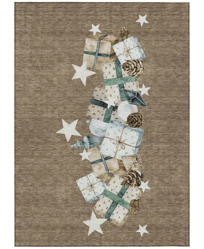 Addison Holiday Washable Indoor/outdoor Acn1825 8'x10' Area Rug In Brown