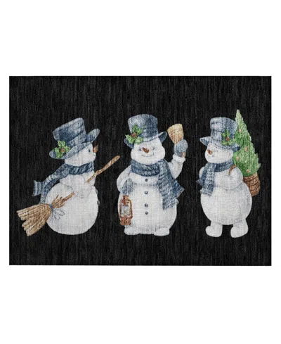 Addison Holiday Washable Indoor/outdoor Acn1826 1'8"x2'6" Area Rug In Black