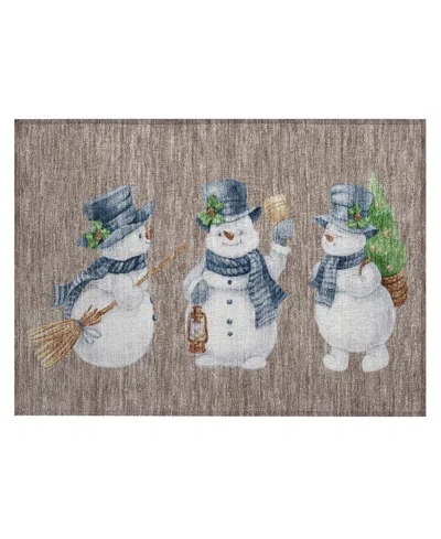 Addison Holiday Washable Indoor/outdoor Acn1826 1'8"x2'6" Area Rug In Brown