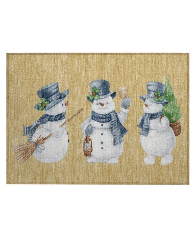 Addison Holiday Washable Indoor/outdoor Acn1826 1'8"x2'6" Area Rug In Gold