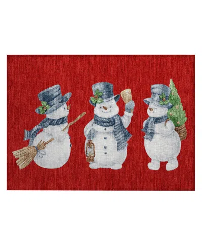 Addison Holiday Washable Indoor/outdoor Acn1826 1'8"x2'6" Area Rug In Red