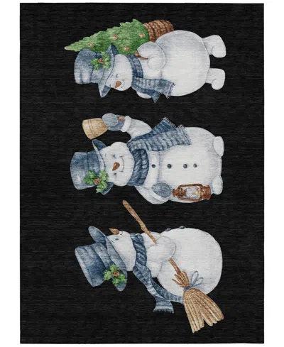 Addison Holiday Washable Indoor/outdoor Acn1826 2'6"x3'10" Area Rug In Black