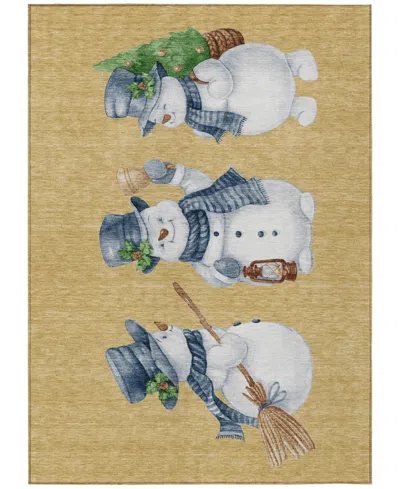 Addison Holiday Washable Indoor/outdoor Acn1826 5'x7'6" Area Rug In Gold