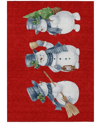 Addison Holiday Washable Indoor/outdoor Acn1826 5'x7'6" Area Rug In Red
