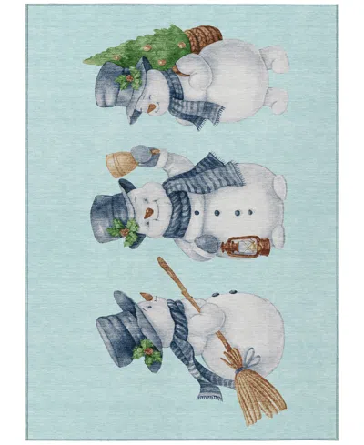 Addison Holiday Washable Indoor/outdoor Acn1826 8'x10' Area Rug In Blue