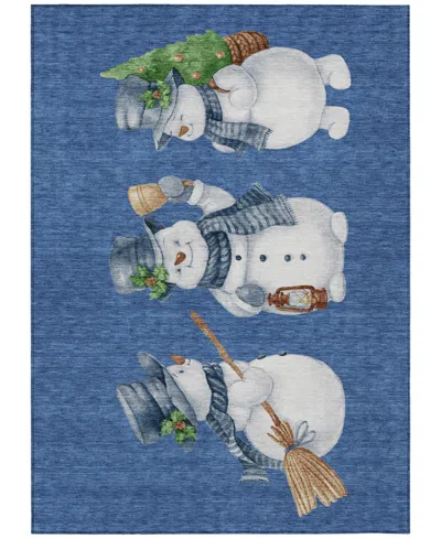 Addison Holiday Washable Indoor/outdoor Acn1826 8'x10' Area Rug In Blue