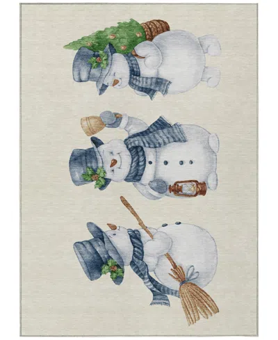 Addison Holiday Washable Indoor/outdoor Acn1826 8'x10' Area Rug In White