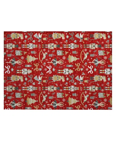 Addison Holiday Washable Indoor/outdoor Acn1827 1'8"x2'6" Area Rug In Red