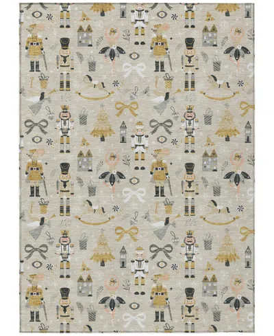 Addison Holiday Washable Indoor/outdoor Acn1827 2'6"x3'10" Area Rug In Brown