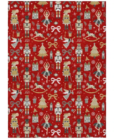 Addison Holiday Washable Indoor/outdoor Acn1827 3'x5' Area Rug In Red