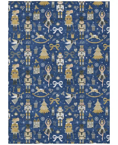 Addison Holiday Washable Indoor/outdoor Acn1827 8'x10' Area Rug In Blue