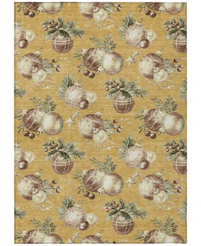 Addison Holiday Washable Indoor/outdoor Acn1828 10'x14' Area Rug In Yellow