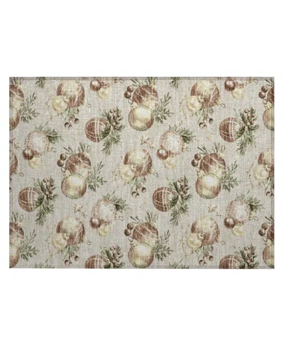 Addison Holiday Washable Indoor/outdoor Acn1828 1'8"x2'6" Area Rug In Brown