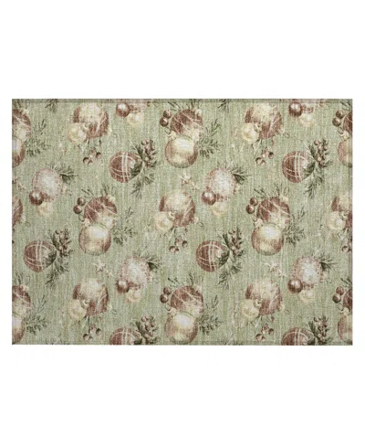 Addison Holiday Washable Indoor/outdoor Acn1828 1'8"x2'6" Area Rug In Green