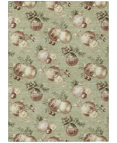 Addison Holiday Washable Indoor/outdoor Acn1828 3'x5' Area Rug In Green