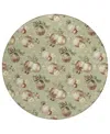 Addison Holiday Washable Indoor/outdoor Acn1828 8'x8' Round Area Rug In Green