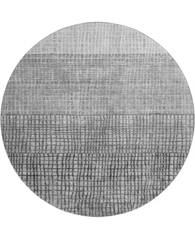 Addison Mayfield Amf1831 8' X 8' Round Area Rug In Gray