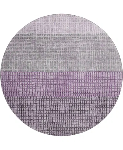 Addison Mayfield Amf1831 8' X 8' Round Area Rug In Purple