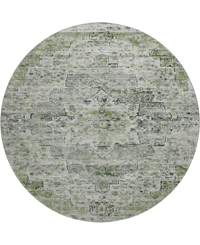 Addison Mayfield Amf1832 8' X 8' Round Area Rug In Green