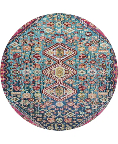 Addison Mayfield Amf1834 8' X 8' Round Area Rug In Blue