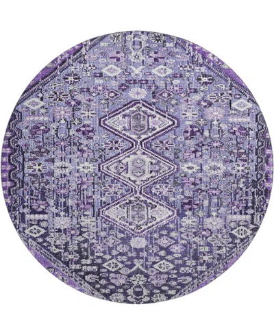 Addison Mayfield Amf1834 8' X 8' Round Area Rug In Blue