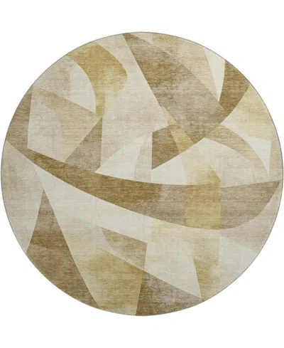 Addison Mayfield Amf1836 8' X 8' Round Area Rug In Brown