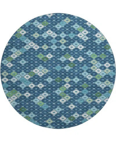 Addison Mayfield Amf1837 8' X 8' Round Area Rug In Blue