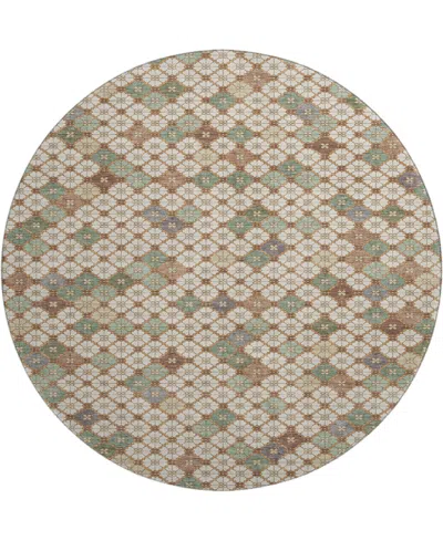 Addison Mayfield Amf1837 8' X 8' Round Area Rug In Brown