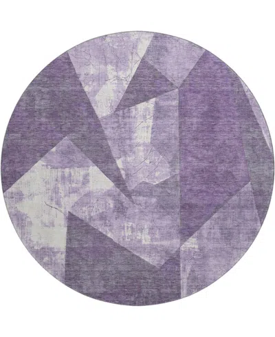 Addison Mayfield Amf1838 8' X 8' Round Area Rug In Purple